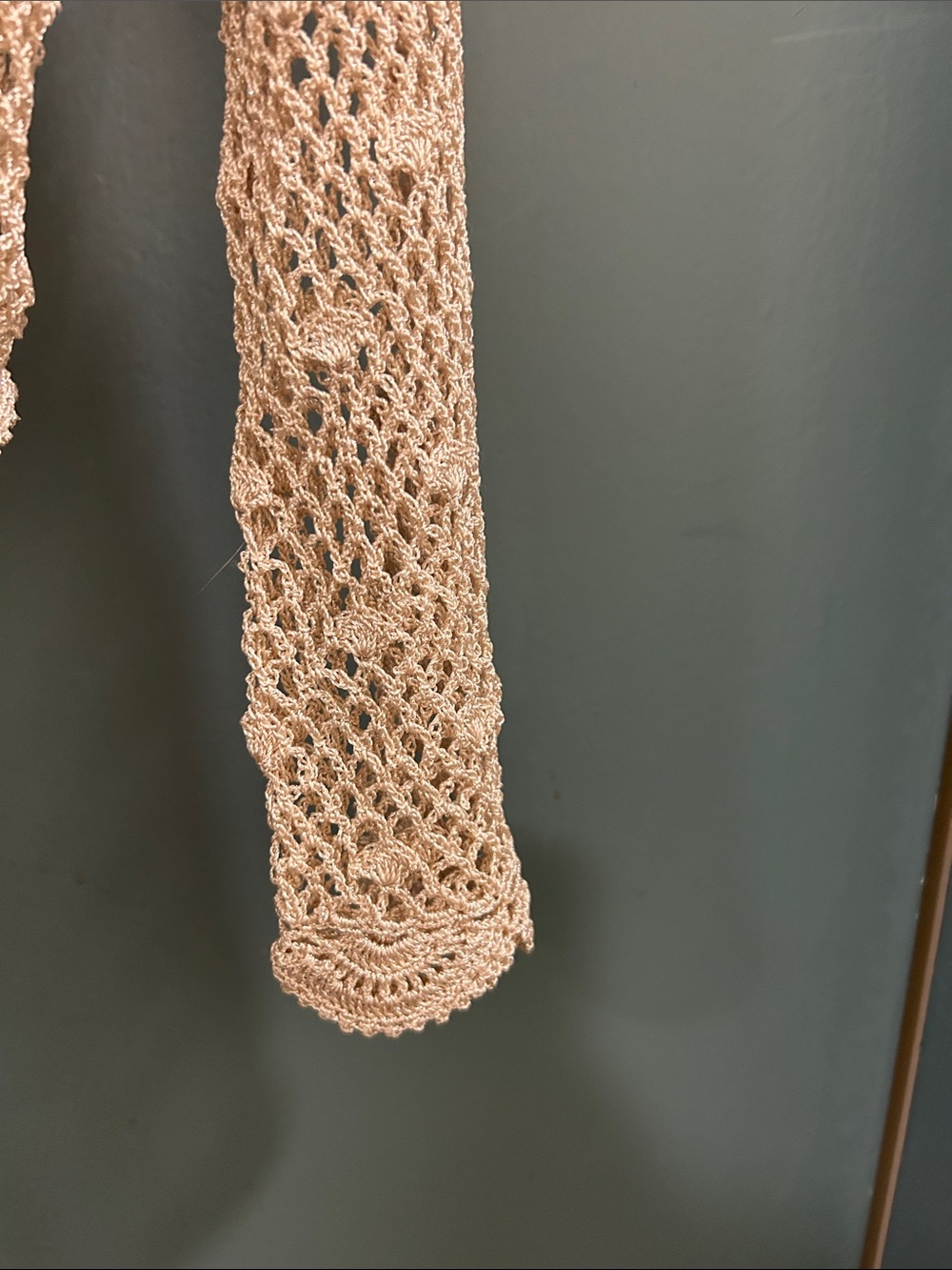 DEBUT gold crochet openwork shrug cardigan Size Small NEW NO TAG - Picture 5 of 16